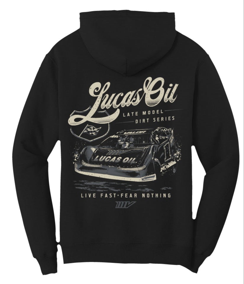 LUCAS OIL - Monotone Script Car Design Hoodie