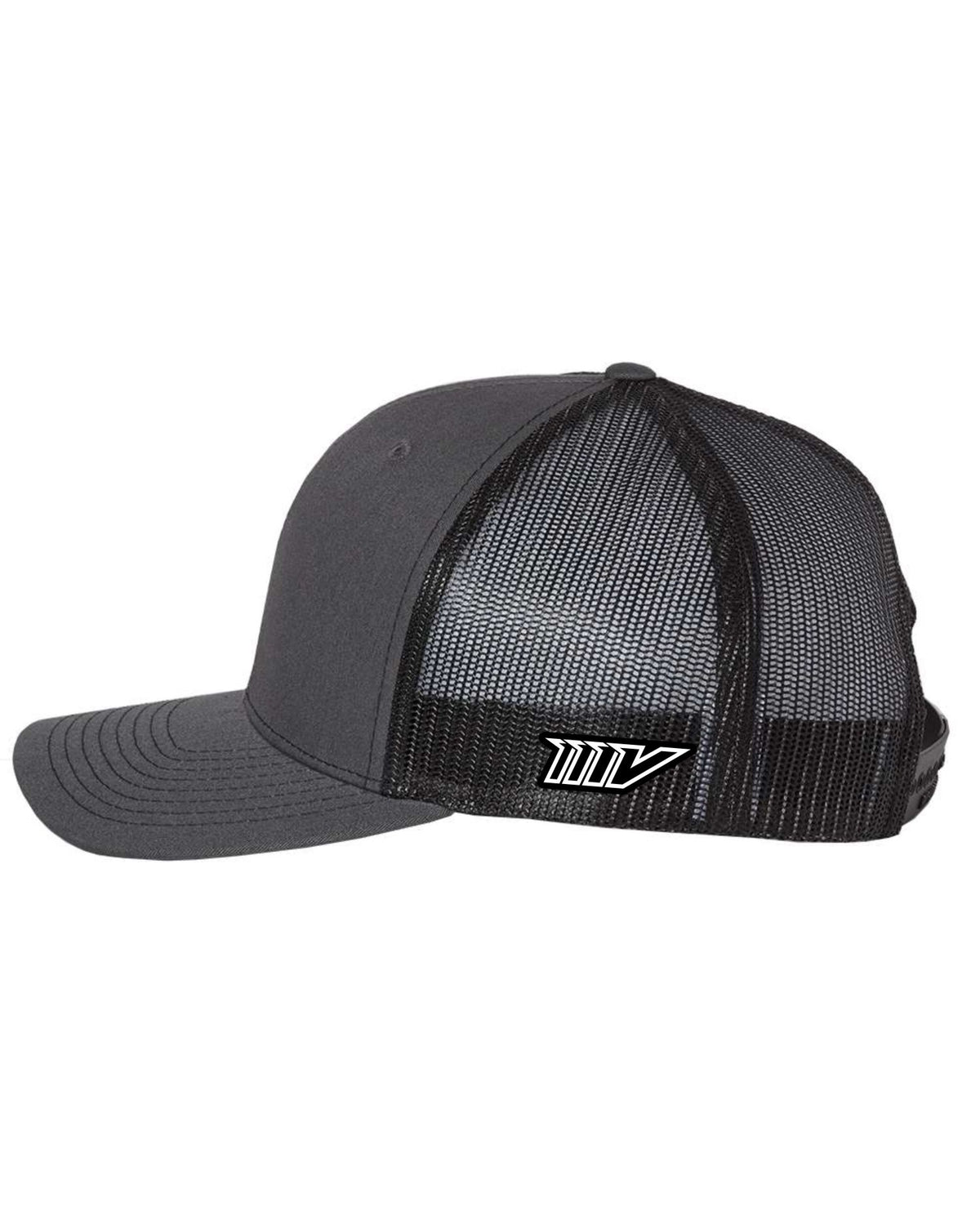 LUCAS OIL - Logo Richardson 112 Trucker Hat - Charcoal / Black / Flo Orange