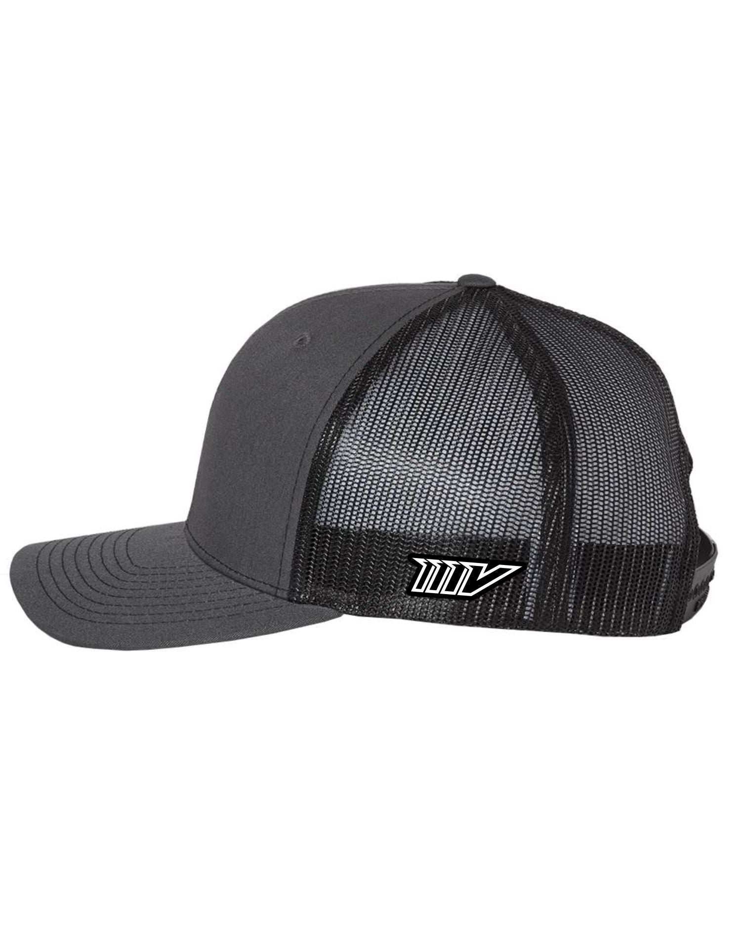 LUCAS OIL - Logo Richardson 112 Trucker Hat - Charcoal / Black / Flo Orange