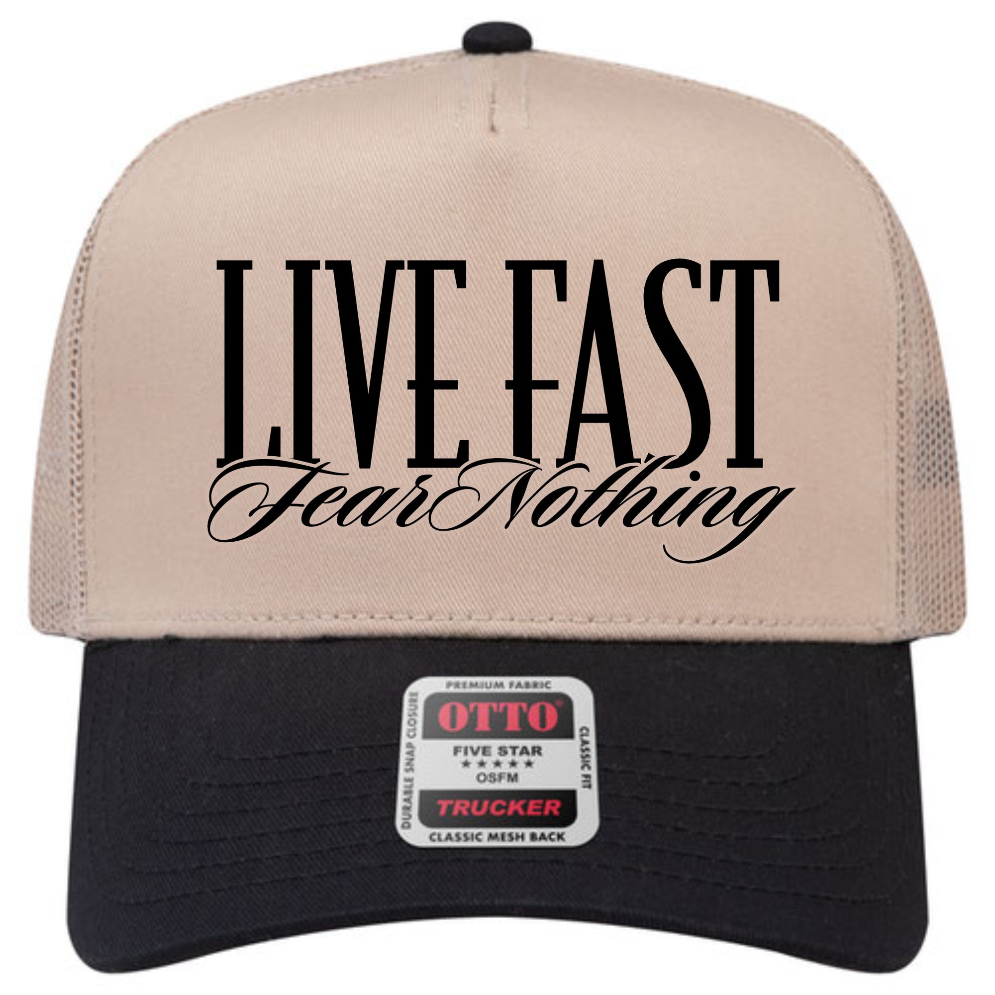 Script Live Fast Fear Nothing 5 Panel Snapback