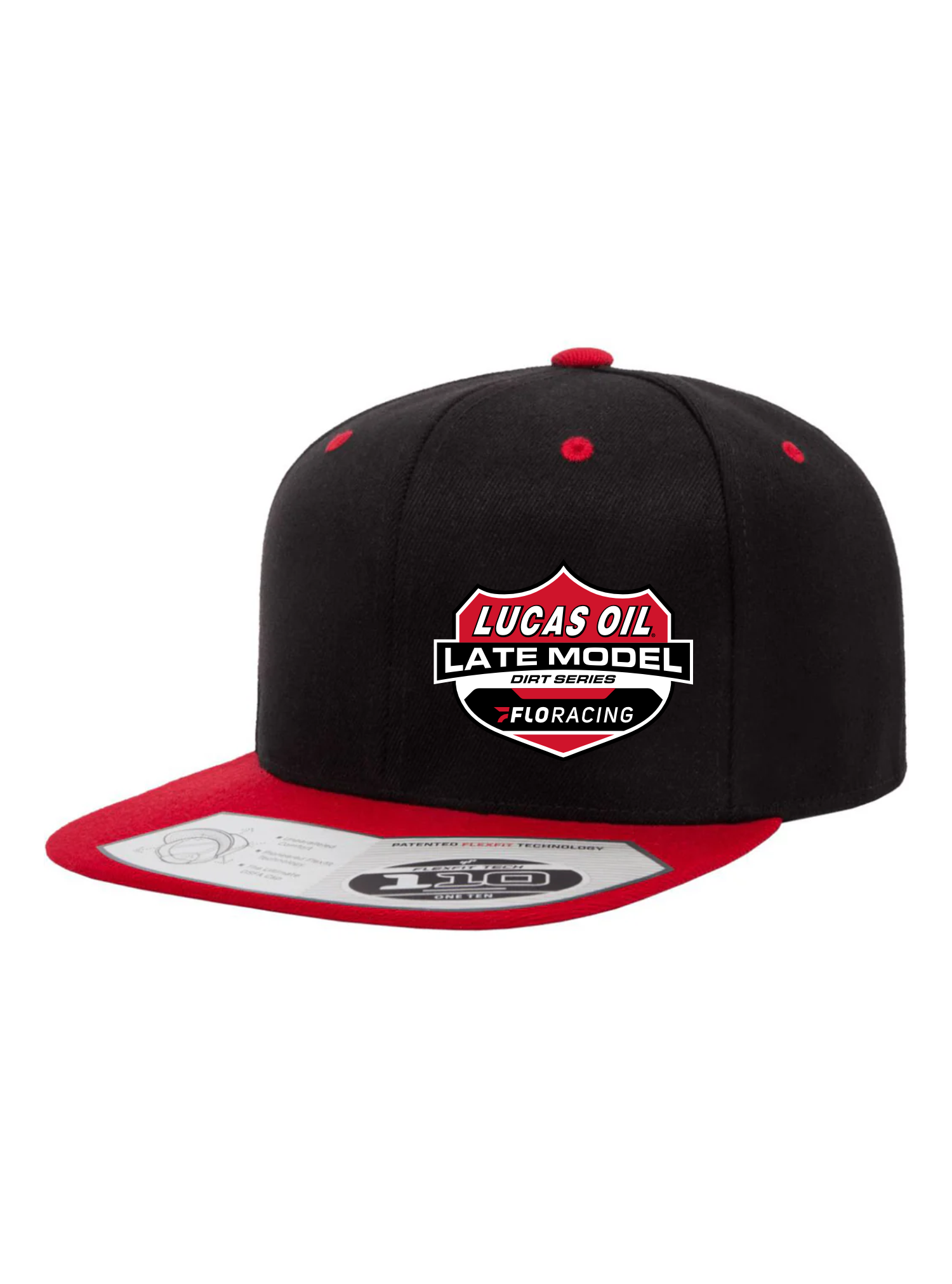 LUCAS OIL - Logo 110 Snapback Trucker Hat - Black / Red