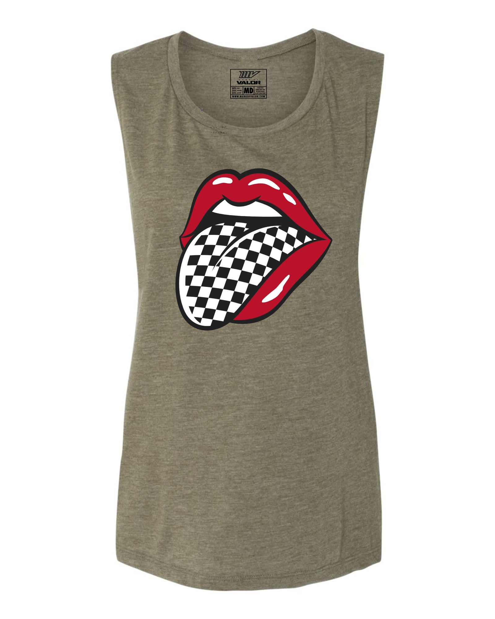 Checkered Tongue Muscle Tank